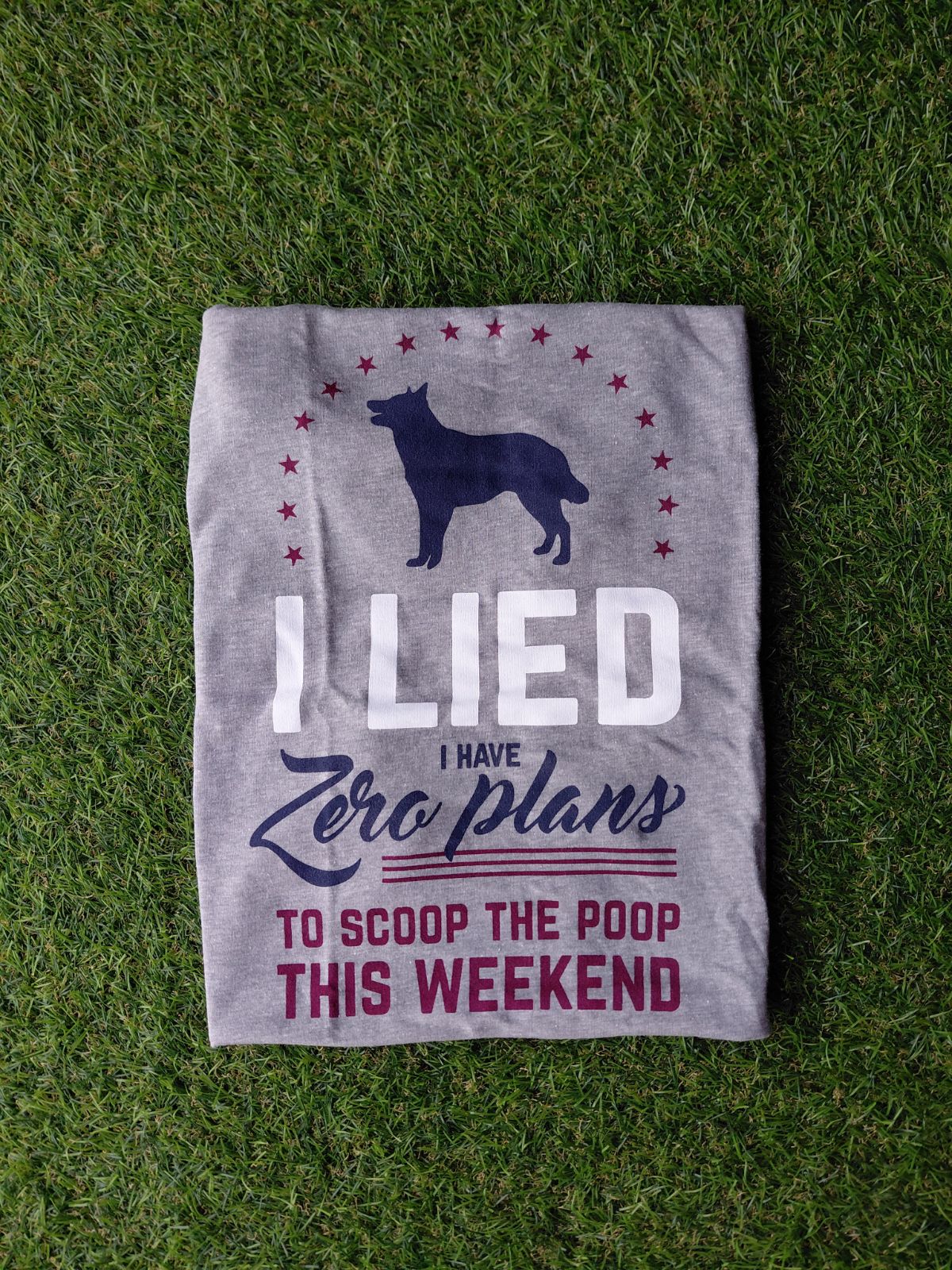 “Zero Plans to Scoop Poop” Gray Softstyle Tee