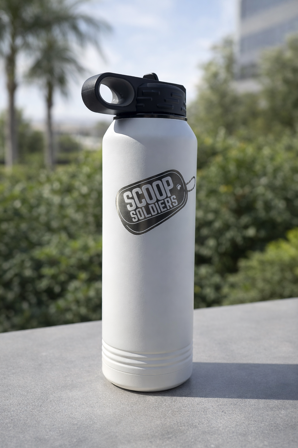 32 oz White Water Bottle