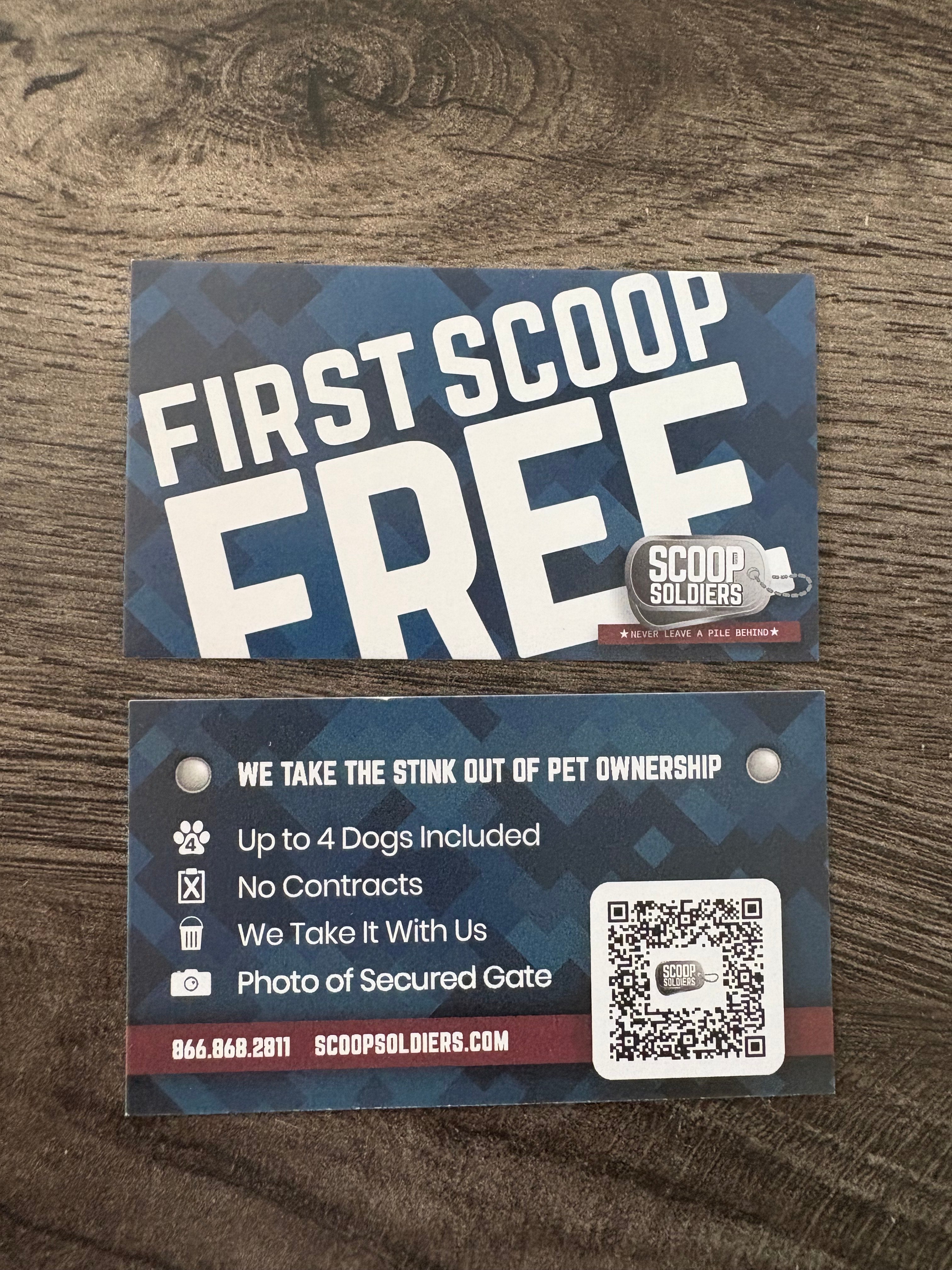 500 First Scoop Free Cards, Business Card-Size Promotional Giveaway