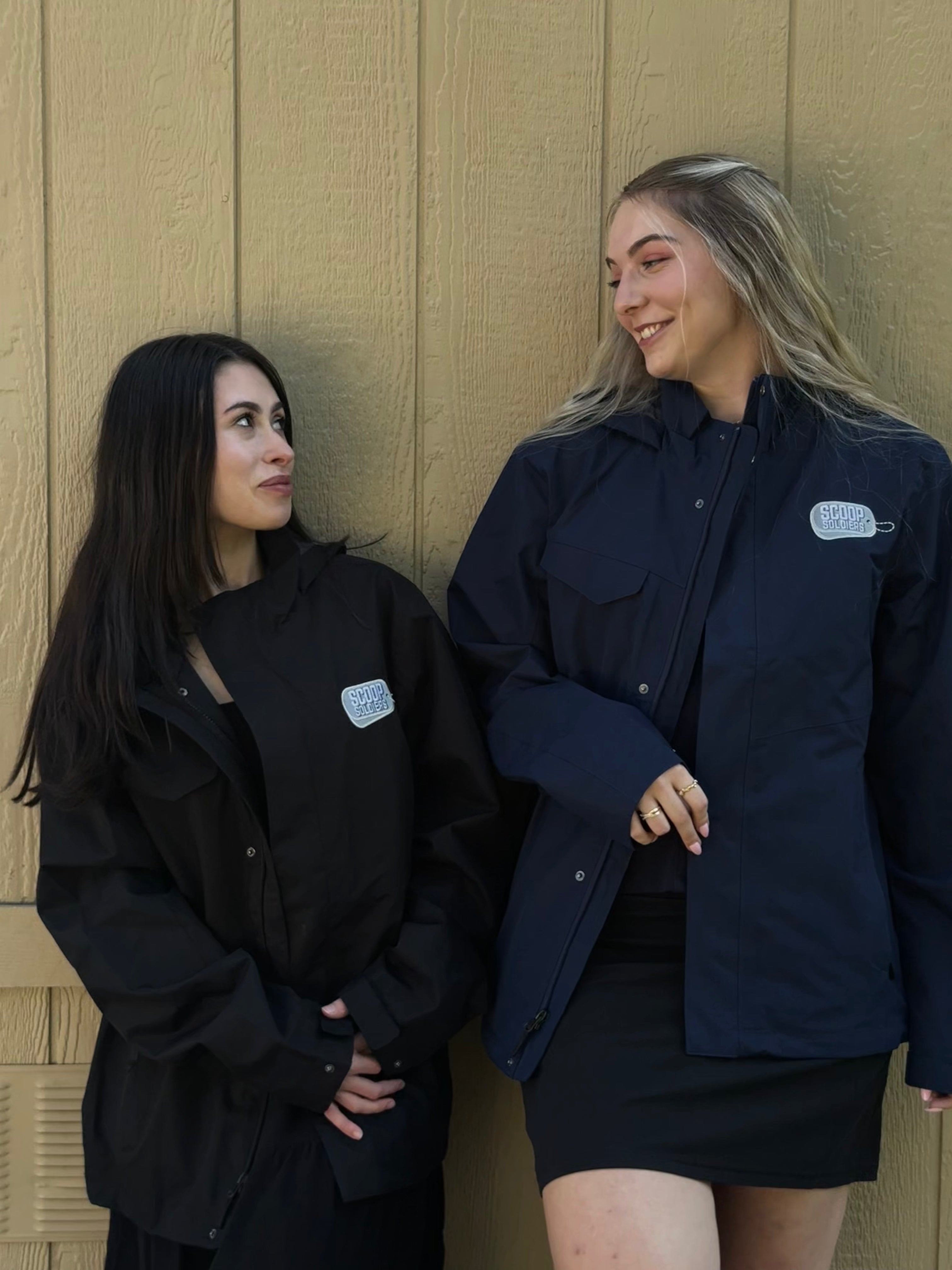 Scoop Soldiers Logo Nylon Rain Jacket with Hood & Pockets, Unisex Waterproof Rain Jacket