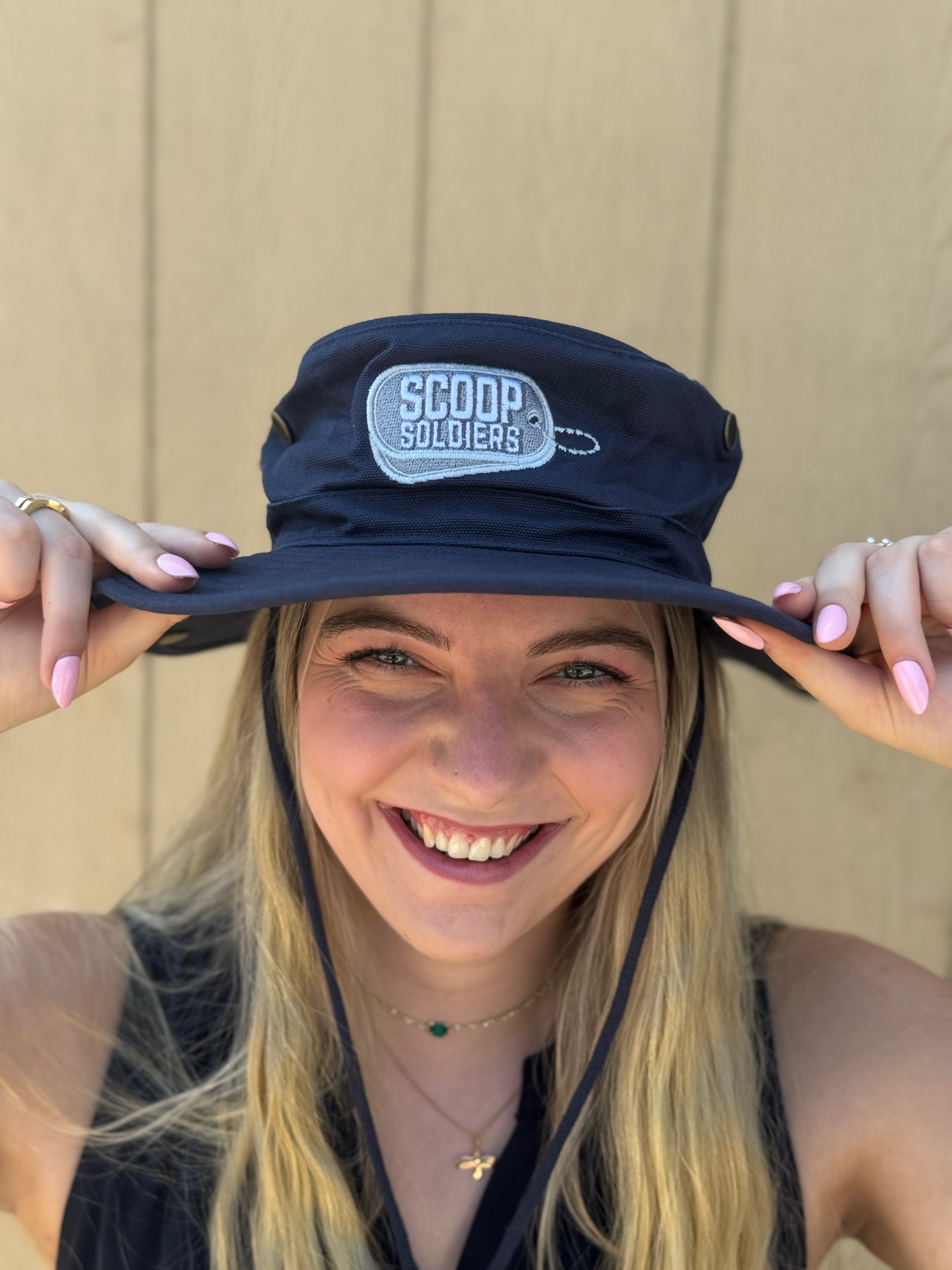 Scoop Soldiers Logo Bucket Hat, Classic Wide-Brim Sun Hat