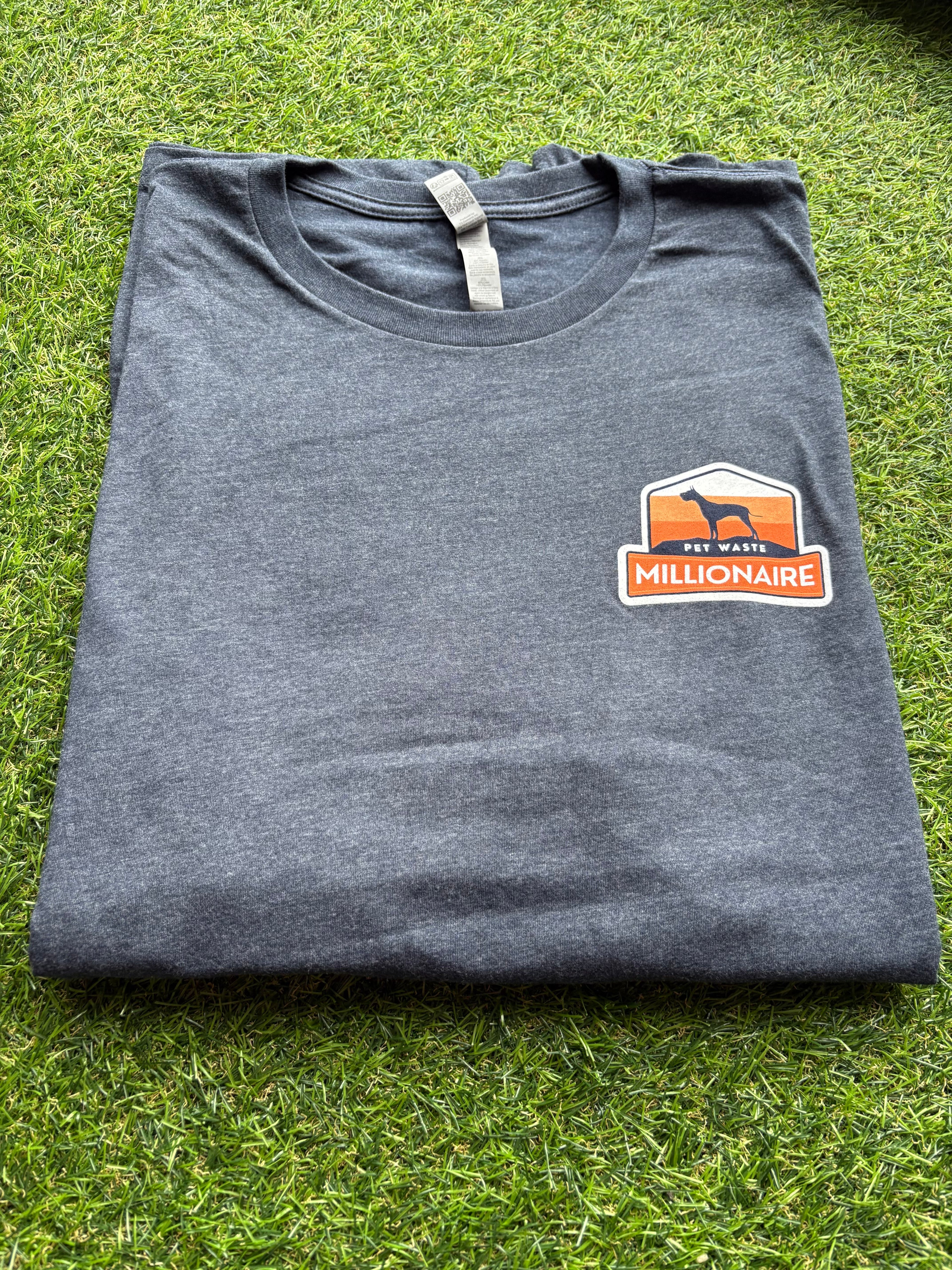 Pet Waste Millionaire Logo T-Shirt, Unisex Softstyle Tee for Pet Waste Removal Pros & Fans