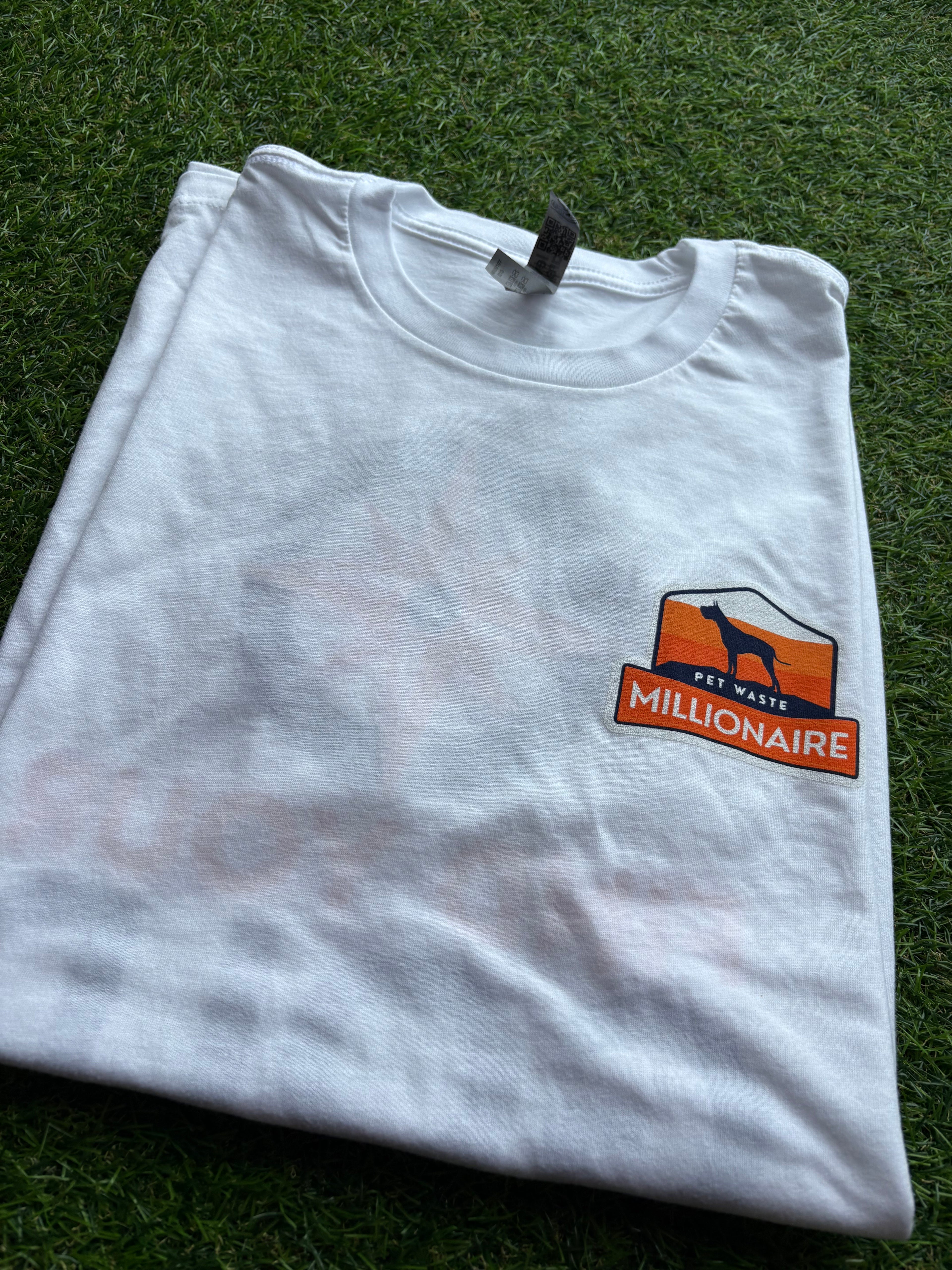 Pet Waste Millionaire Logo T-Shirt, Unisex Softstyle Tee for Pet Waste Removal Pros & Fans