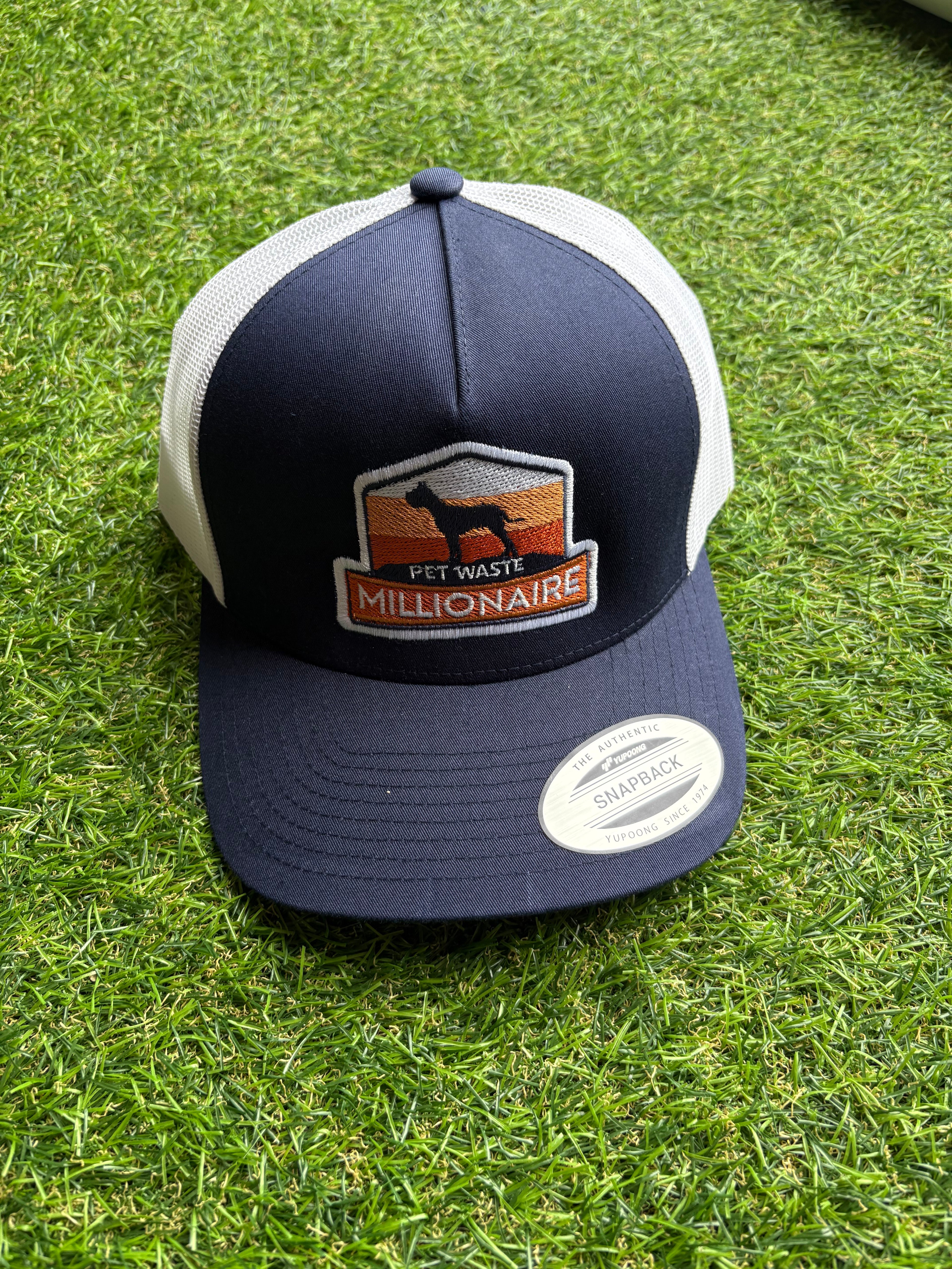 Pet Waste Millionaire Logo Trucker Hat with Snapback, Adjustable Cap