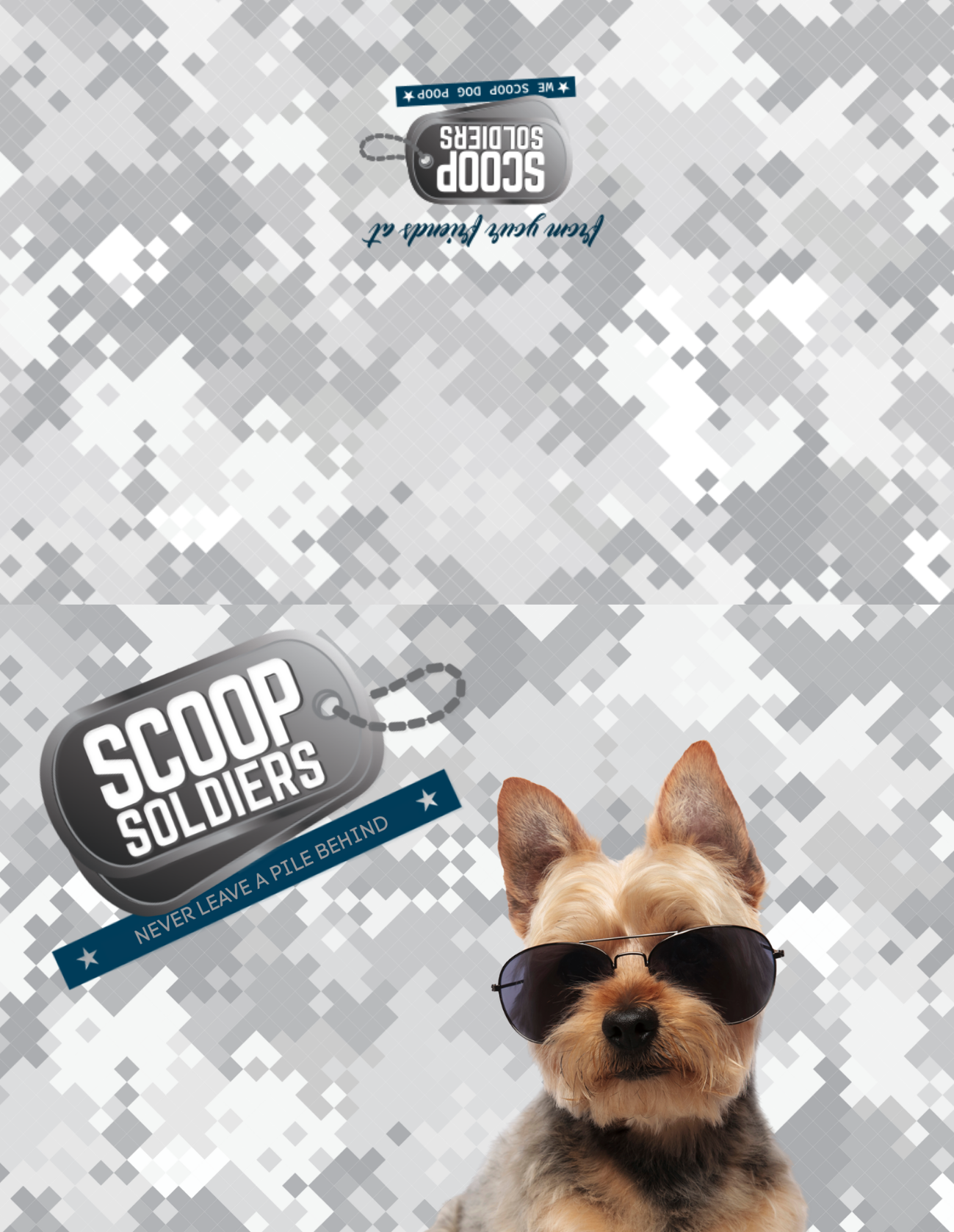 Scoop Soldiers Blank Greeting Card, 2 Options, Quantity of 30