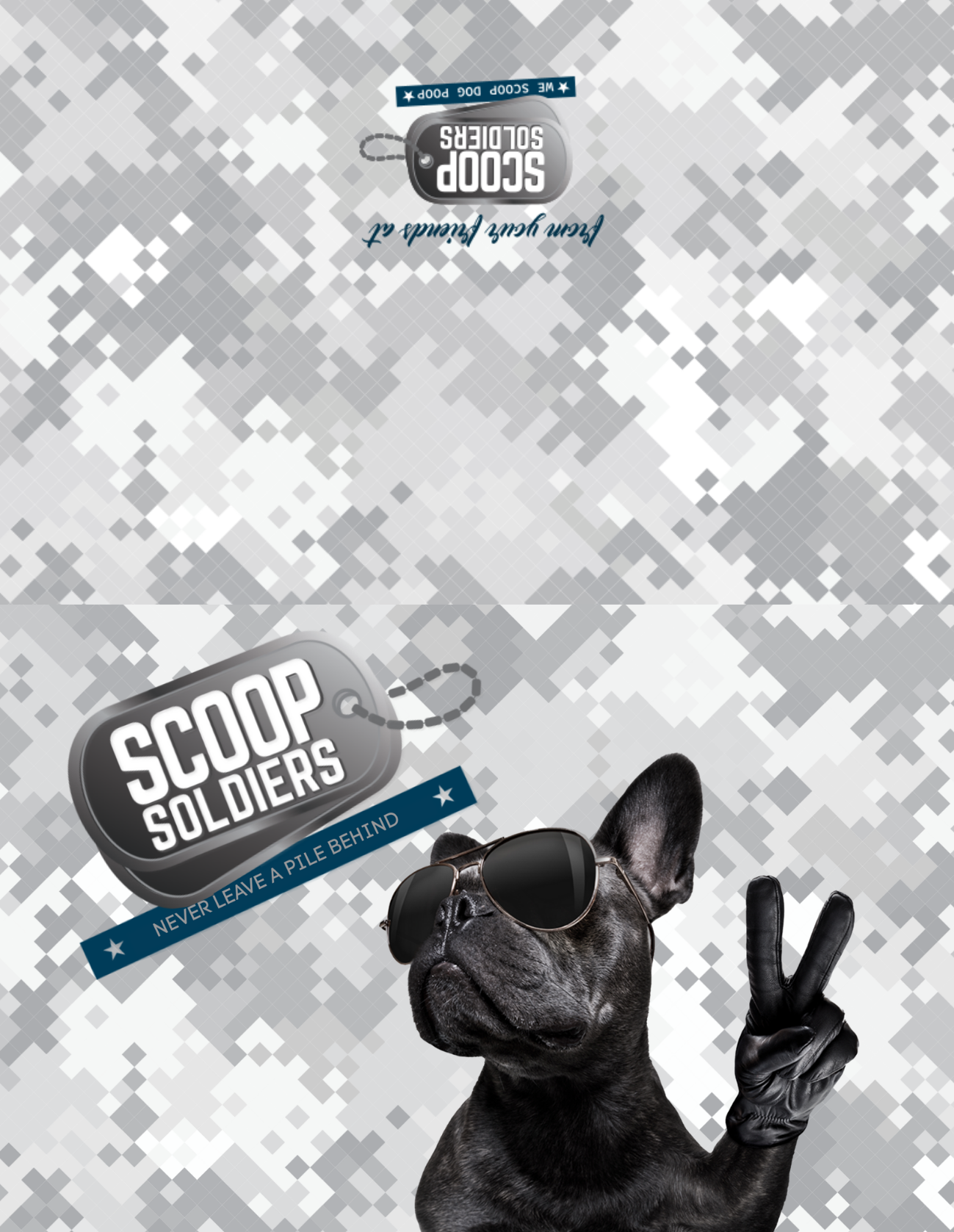 Scoop Soldiers Blank Greeting Card, 2 Options, Quantity of 30