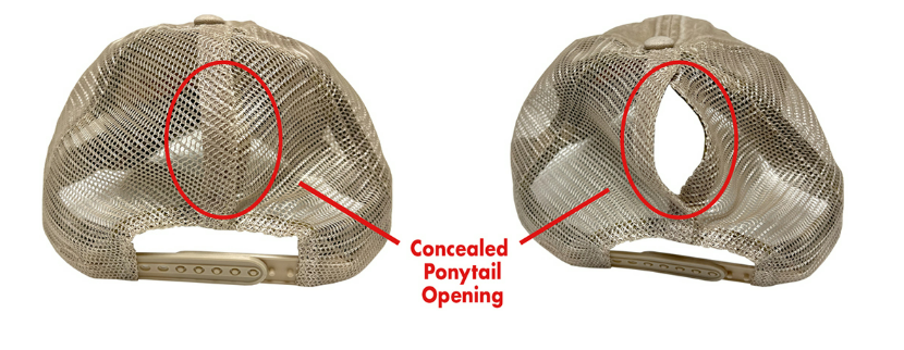 Scoop Soldiers Adjustable Trucker Hat with Hidden/Concealed Ponytail Hat