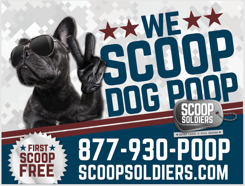 First Scoop Free Yard Sign, Outdoor Advertising for Pet Waste Removal Services, Quantity of 100