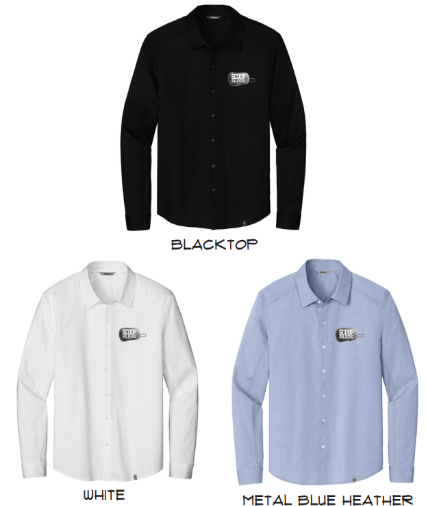 Embroidered Logo Long-Sleeve Button-Up Shirt, Professional Branded Apparel