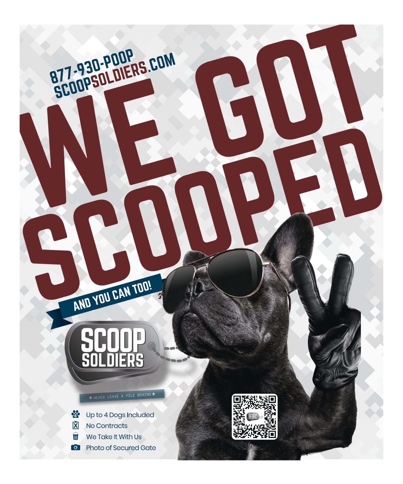 “We Got Scooped!” Yard Sign, Branded Client & Neighborhood Marketing Sign, Quantity of 100